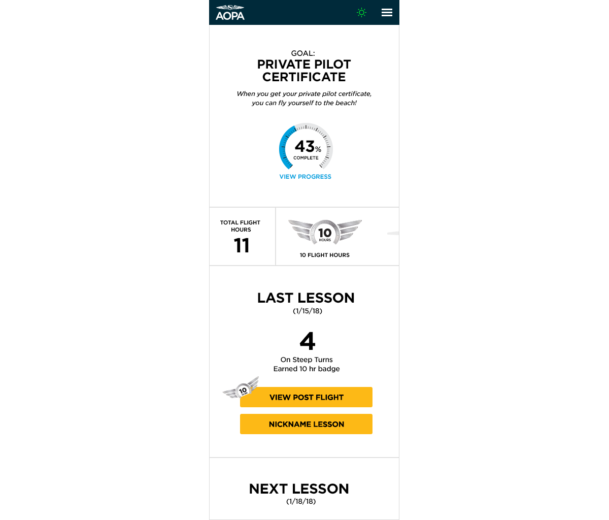 Student Dashboard, Mobile