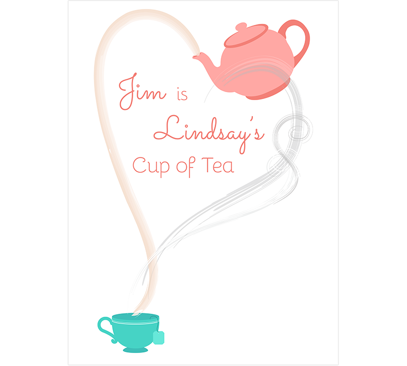 Tea party banner - Jim is Linday's cup of tea